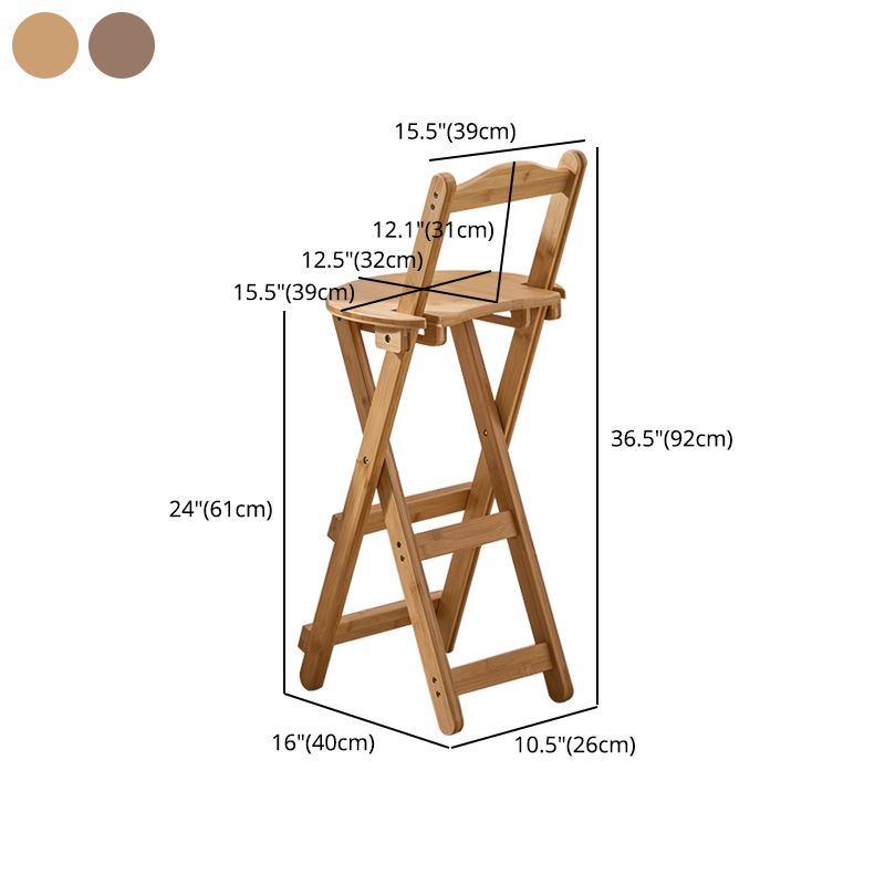 Modern Design Low Back Round Bar Stools for Home Solid Wood Bar Stool with Wood Seat