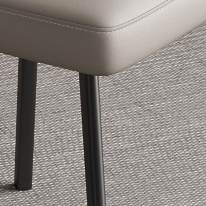 Faux Leather Kitchen Dining Chairs Contemporary Chairs with Black Metal Legs