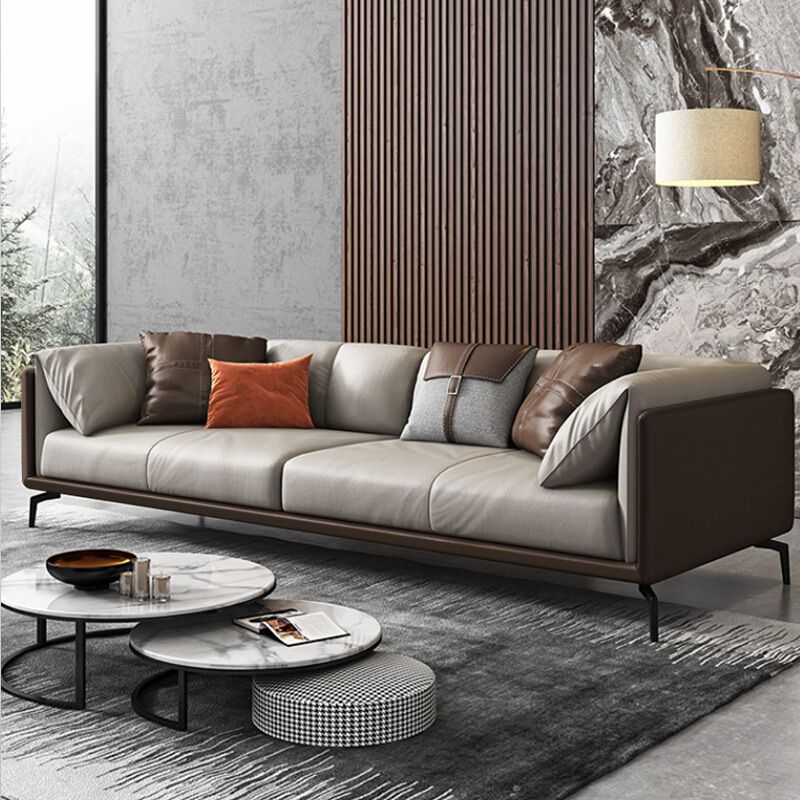 Modern Cushions Sofa 33.5" D Tuxedo Arm Sofa for Living Room