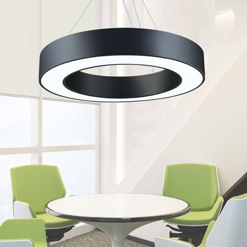 Scatto rotondo a sospensione a sospensione Luce Light Metal LED Modern Down Lighting Ciondolo in nero