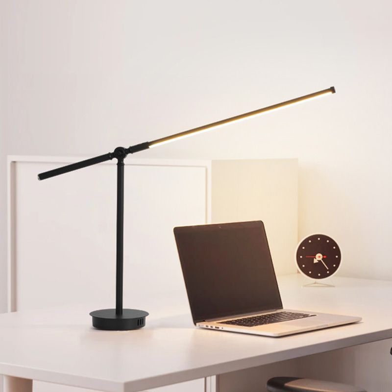 Modern Style Linear Night Table Lamp Metal 1 Light Table Light