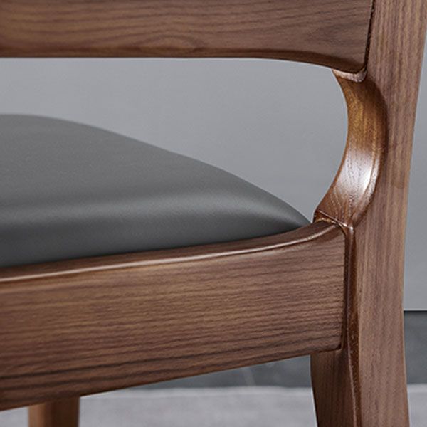 Chaises d'appoint de salle à manger en bois de style contemporain Chaises d'appoint de salle à manger à dossier ouvert (Ensemble de 2)