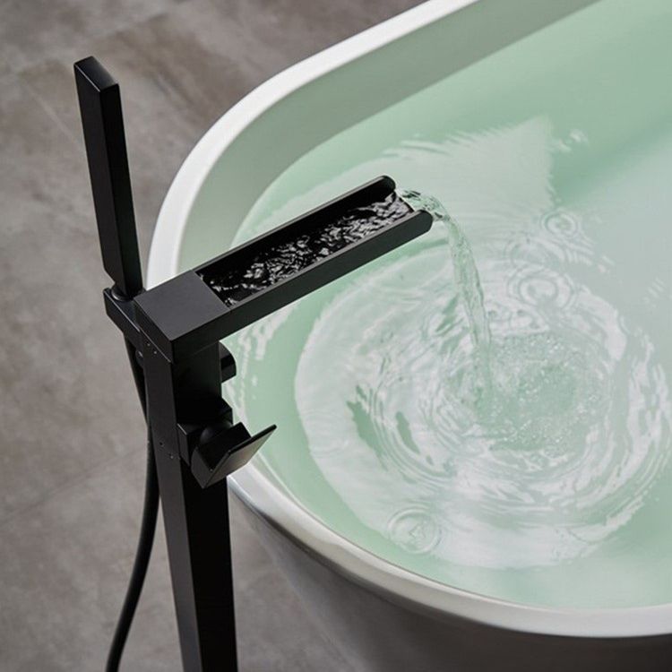 Floor Mounted Metal Freestanding Tub Filler 1 Handle Freestanding Bathtub Faucet