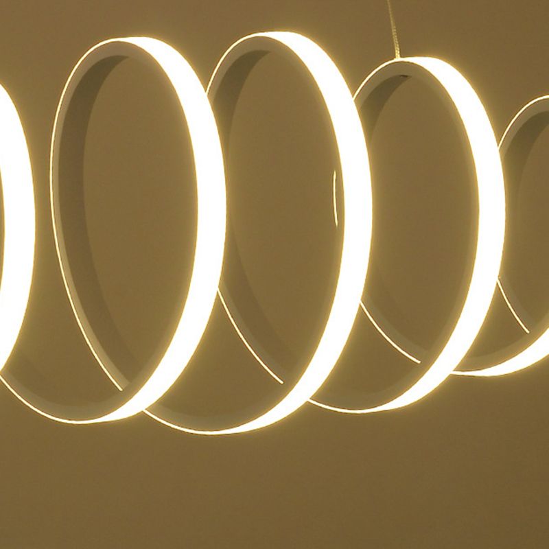 Linear Metal LED Island Light Fixture Modern Ceiling Pendant Light for Dining Room