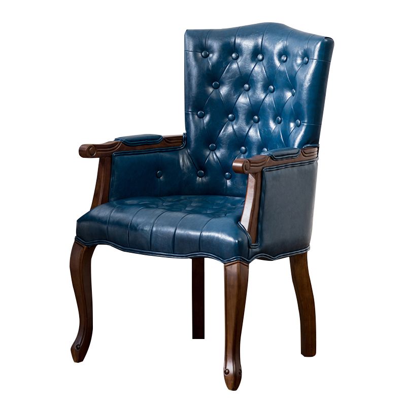 Wood French Country Dining Arm Chair with Color Cushion Parsons Chair for Home