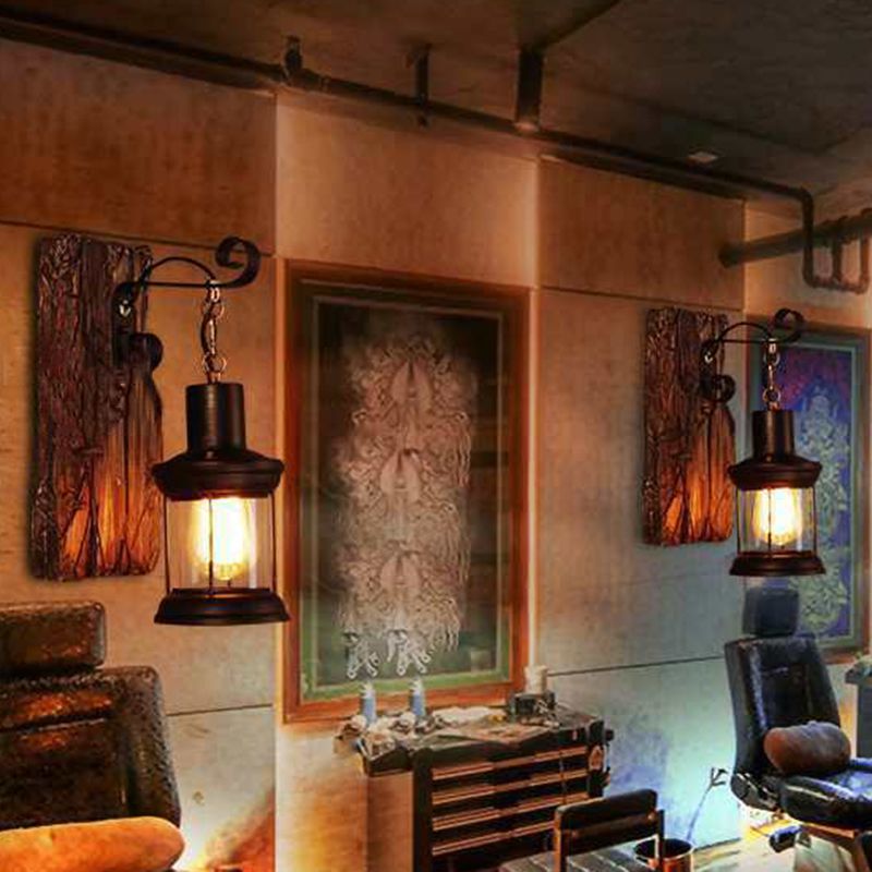 Loft Industrial Style Wall Mounted Light Wooden Wall Lighting Ideas for Corridor Restaurant