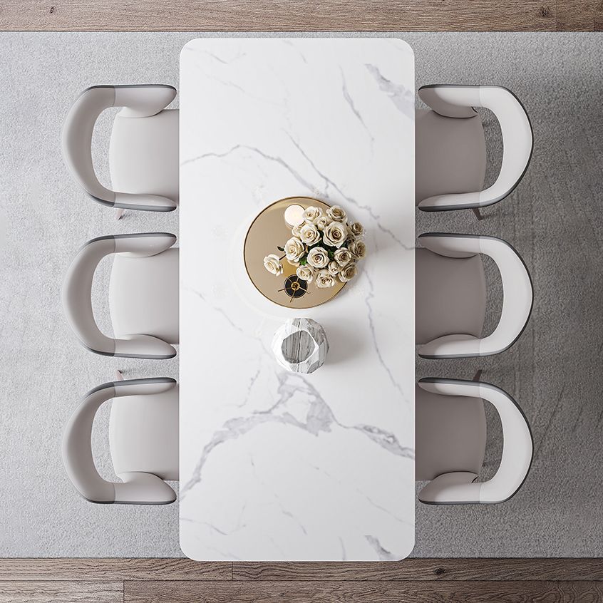 Designer Style Sintered Stone Top Dining Set Rectangle 1/4/6/7 Pieces Dining Table Set