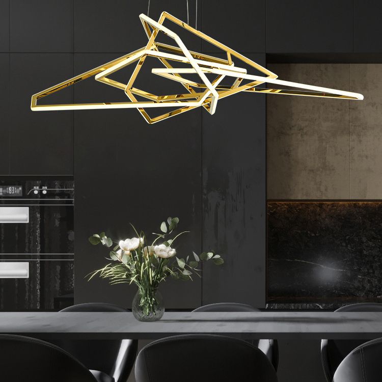 Geometrische metalen kroonluchter verlichtingsarmaturen moderne stijl hangende hanglampen