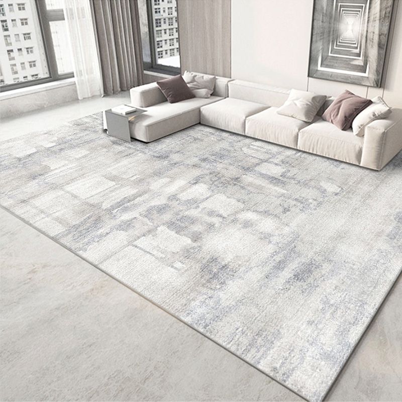 Leisure Gray Tone Rug Simplicity Indoor Rug Washable Polyester Stain Resistant Carpet for Home Decor