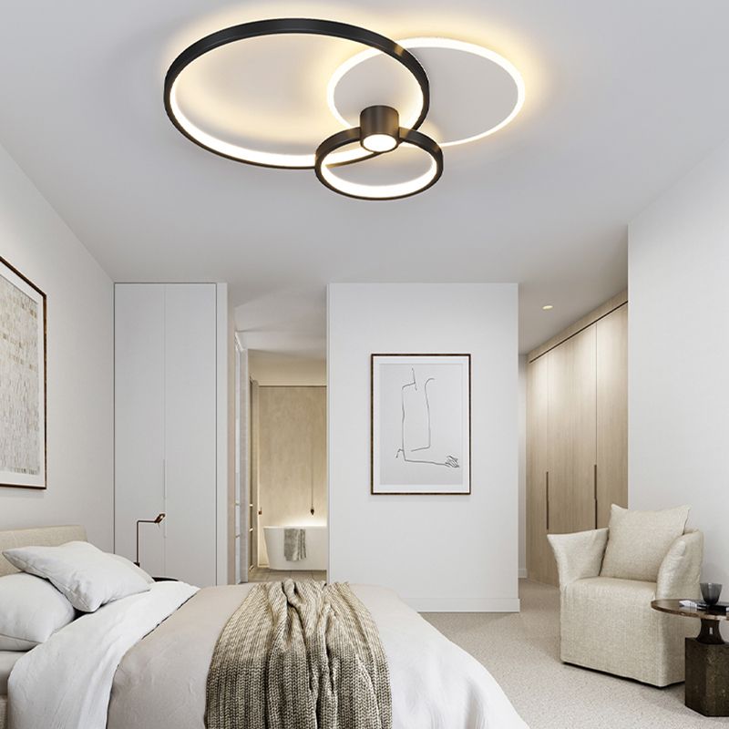 Minimalism Ceiling Light Fixture 4-Light Flush Mount with Metal for Bedroom