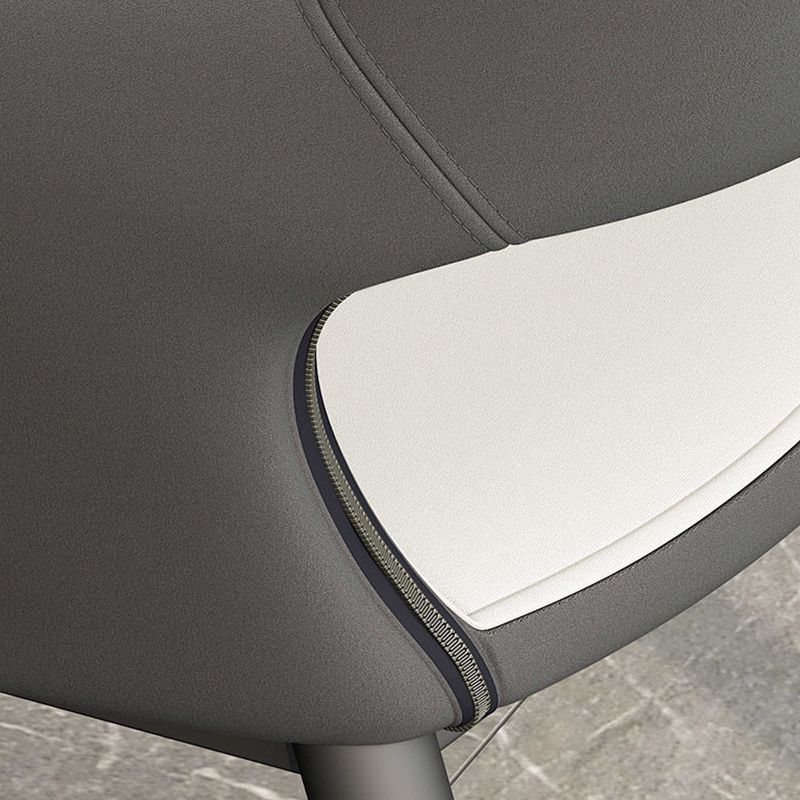 Metal Modern Indoor Side Chair with Arms Matte Finish Open Back Dining Chair