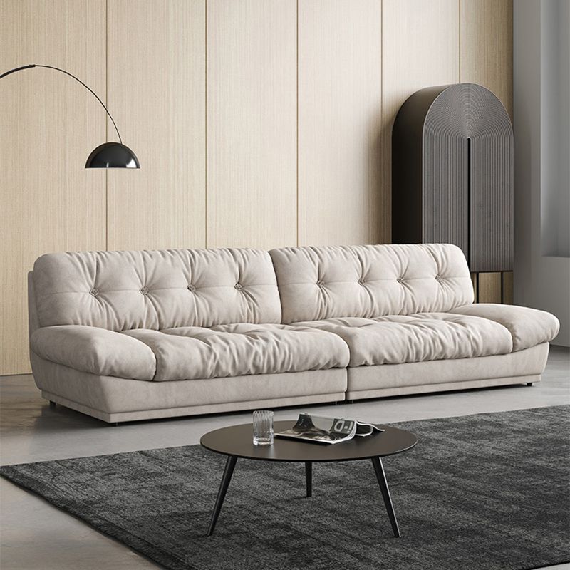 Faux Leather/ Suede Contemporary Tufted Split-Back Settee Sofa