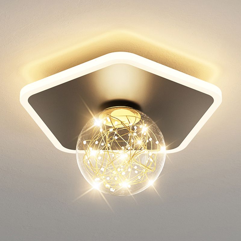 Black LED Ceiling Light Modernism Flush Mount Lighting for Kitchen
