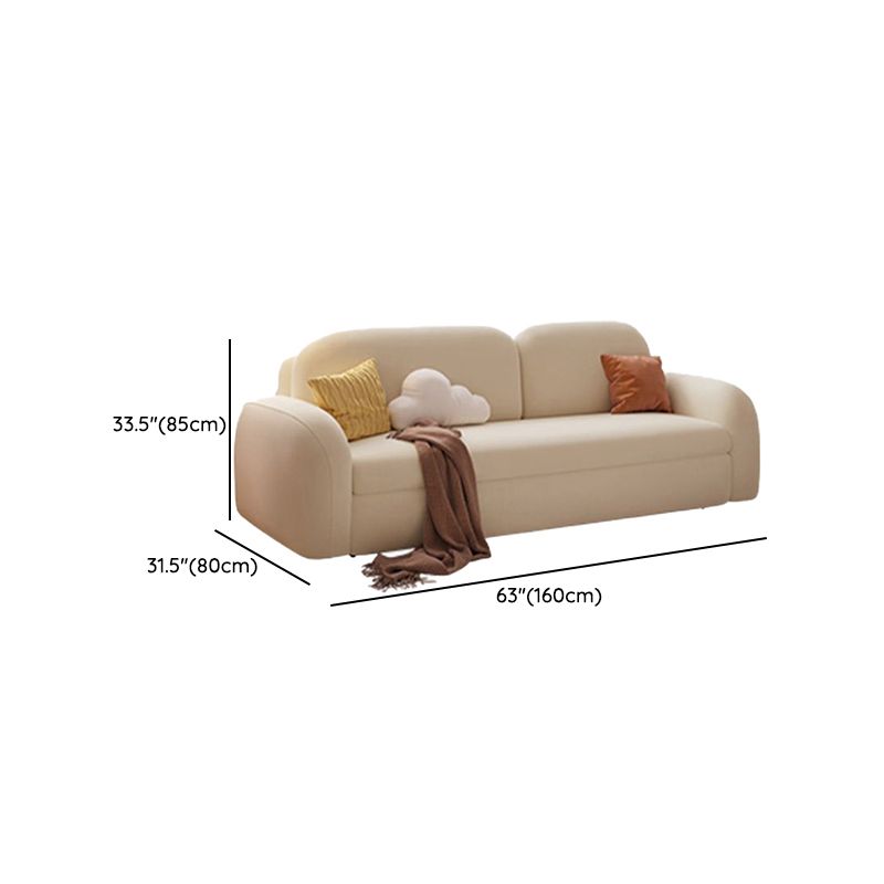 Modern & Contemporary Fabric Removable White Futon Sleeper Sofa