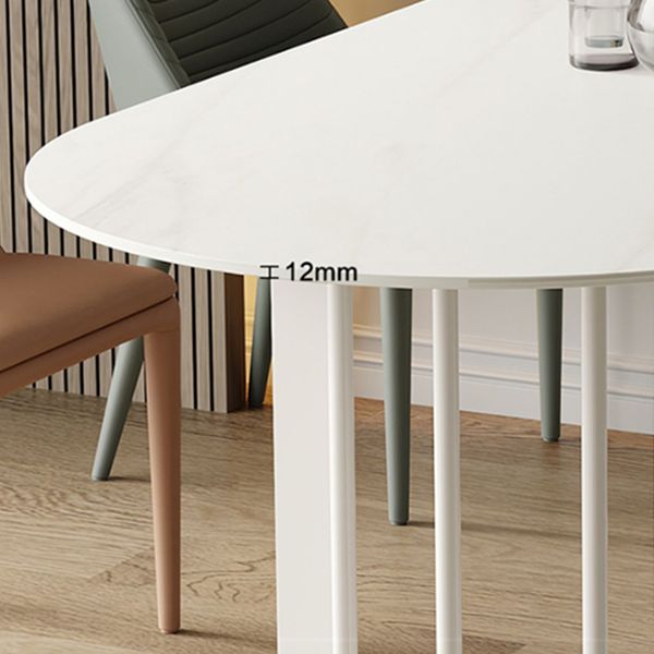 Double Pedestal Dining Table Modern Stone Dining Table for Kitchen