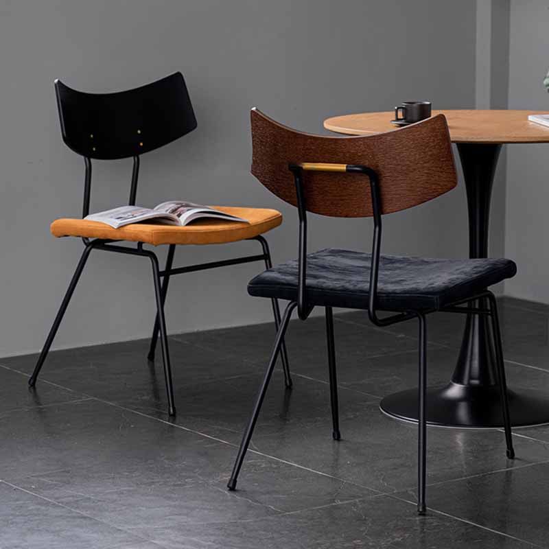 Sillas de comedor estilo moderno Silla auxiliar de cocina sin brazos con patas de metal