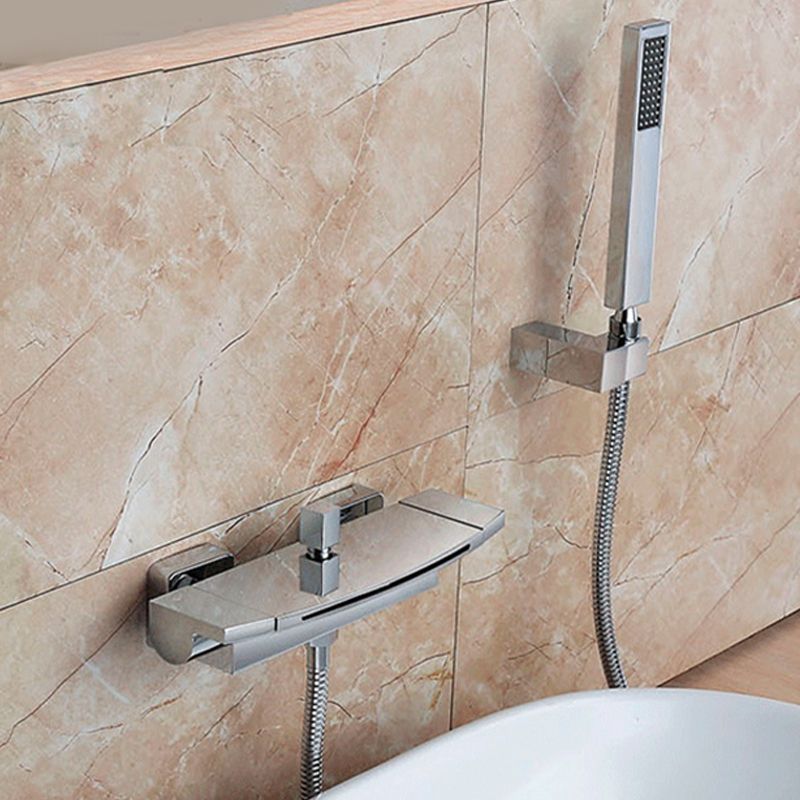 Wall Mounted Metal Freestanding Tub Filler Two Handles Freestanding Faucet