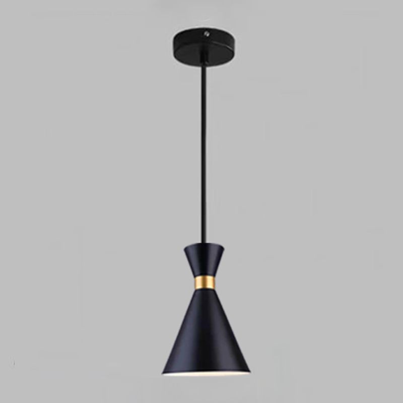 Metal Cone Hanging Lights Modern Macaron Style 1 Head Hanging Mount Fixture for Bedroom