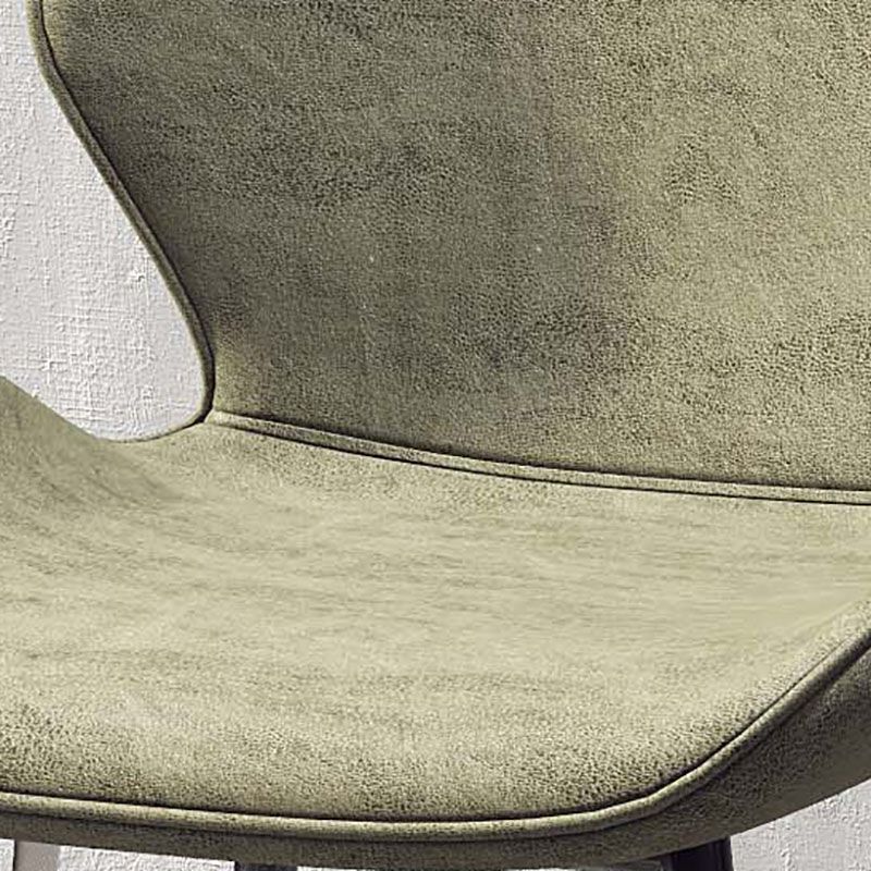 Contemporary Dining Chair Kitchen Wingback Armless Side Chair with Metal Legs