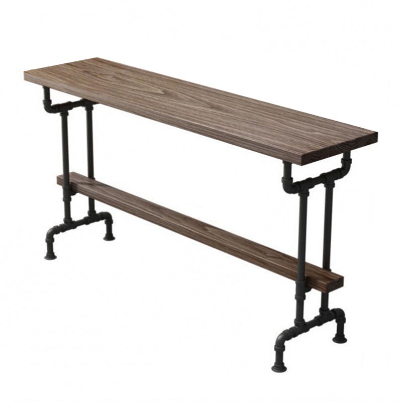 Industrial Solid Wood Bar Table Rectangle Dining Table for Kitchen