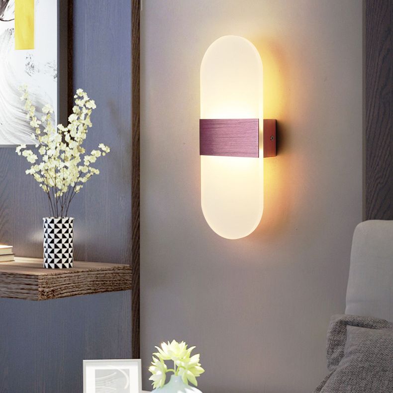Iluminación moderna de pared LED Iluminación minimalista de pared con sombra acrílica para pasillo