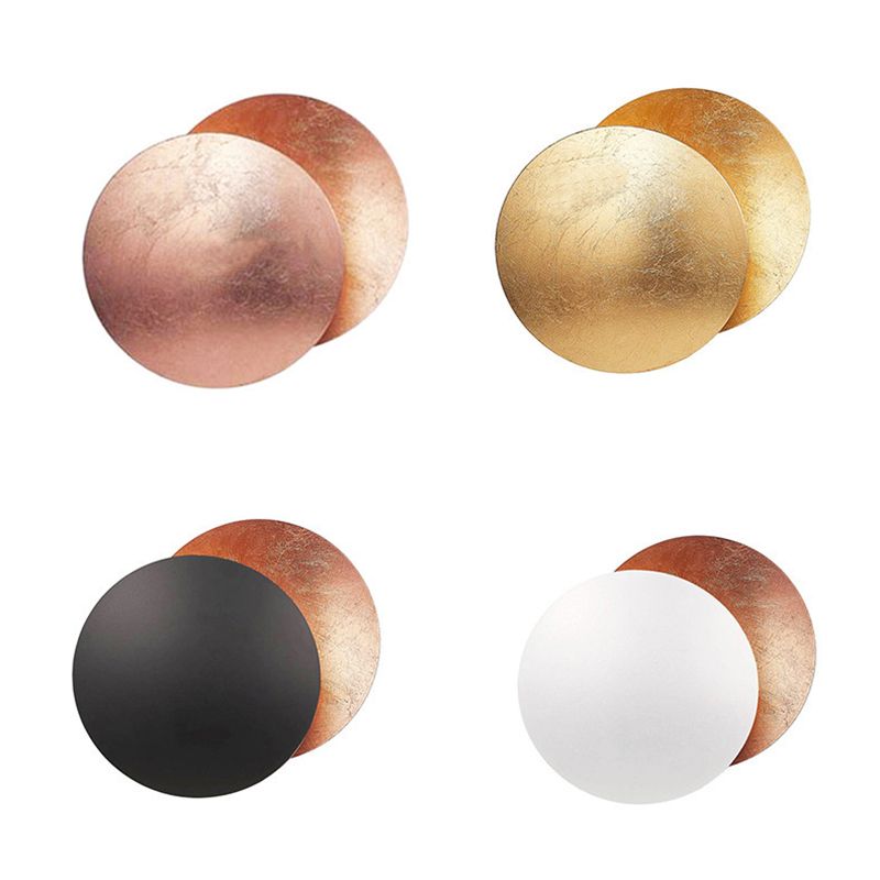 Modern Minimalist Style Circular Wall Sconce Lighting Copper Wall Light for Bedroom