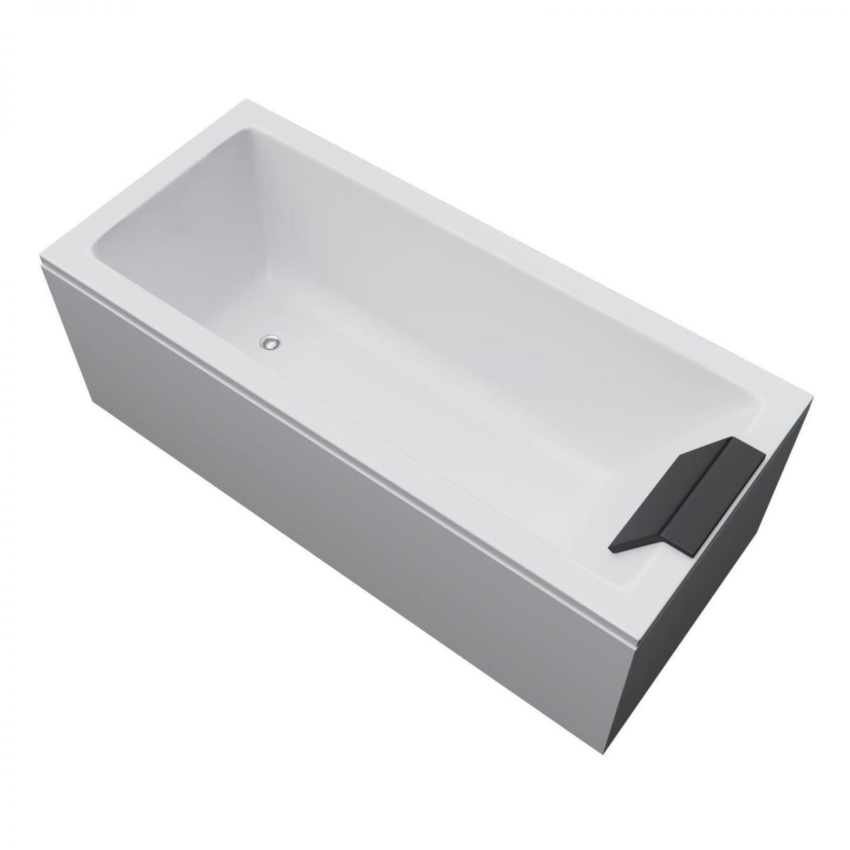 Flat Bottom Soaking Bathtub Antique Finish Rectangular Modern Tub