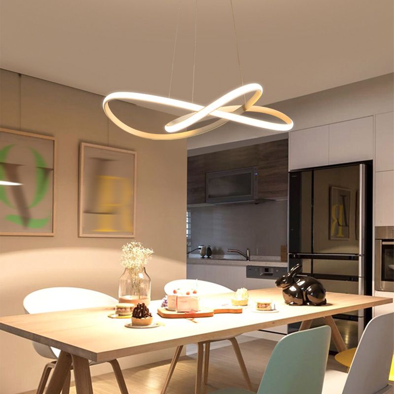 24.5" Wide Modern Chandelier Twisted LED Ceiling Lamp for Living Room Bedroom