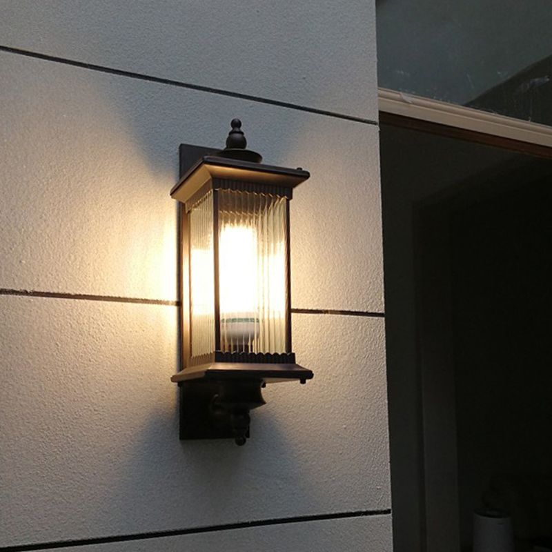 Simple Rectangler Wall Lamp Metal 1 Light Wall Light Fixture