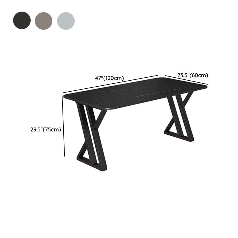 Industrial Style Task Desk Rectangular Shaped Office Desk in Grey/White/Black