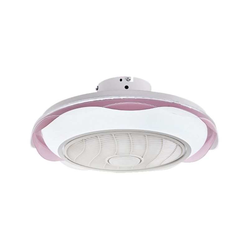 Weiß/Rosa/Blue Circle Deckenlüfter Leuchte Modernismus LED Metal Semi Flush Lampe, 20,5 "W.