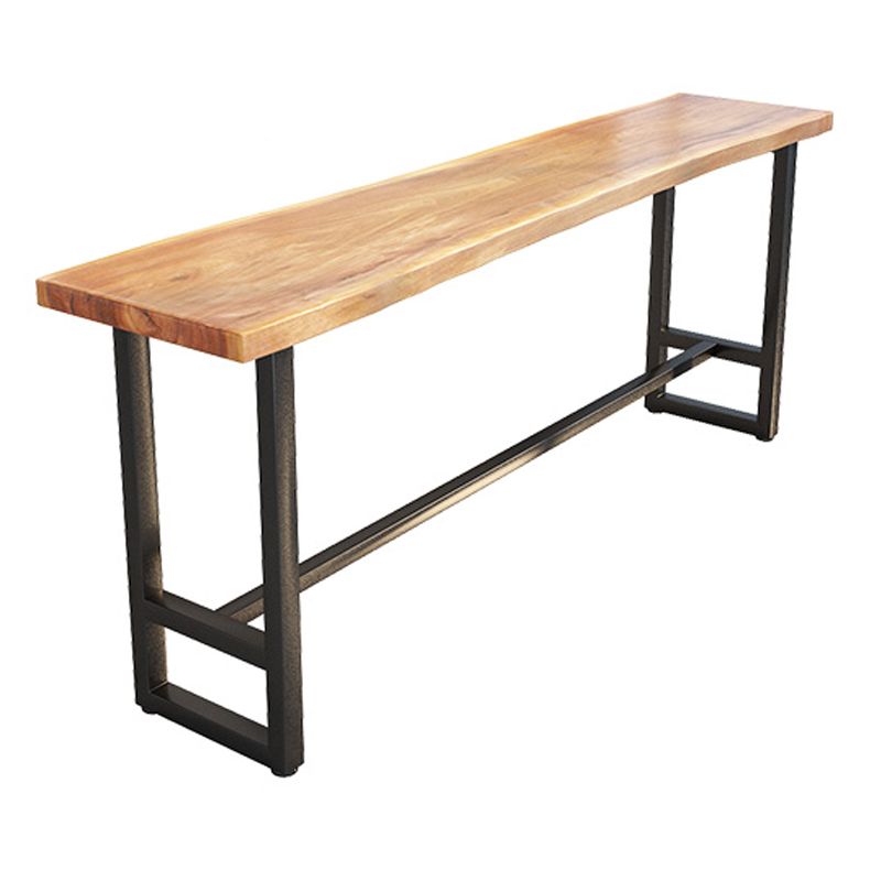 Pine Wood Bar Table Industrial Bar Dining Table with Trestle Base