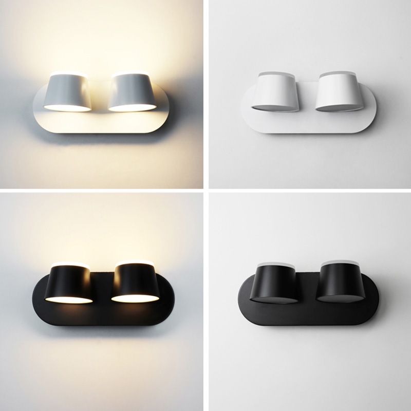 Modern Montaggio Montano Light con ombra acrilica Luce calda Luce in nero in nero/bianco