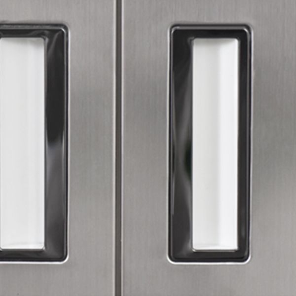 Stainless Steel Modern Storage Cabinet Chrome Metal Cabinet with Hinged Doors