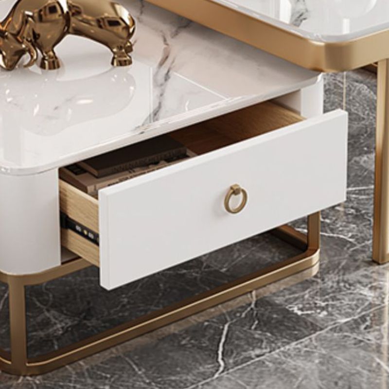 Frame Frame Coffee Table Glam Square Cocktail Table with Drawer