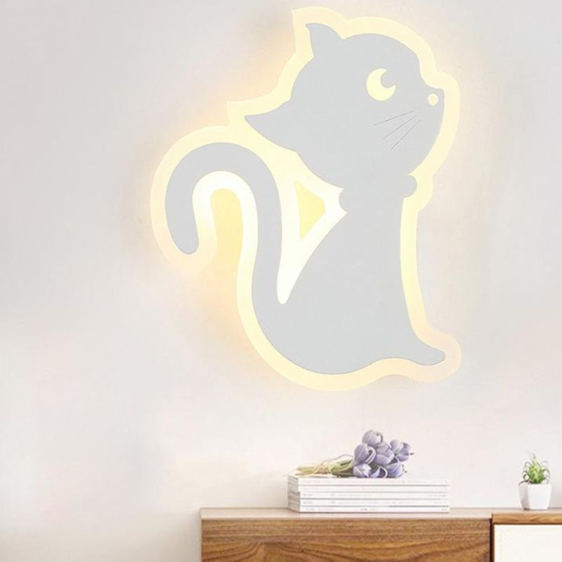 Mooie dieren slanke wandwandcrème Acryl Wit LED -wandlicht voor de kleuterschool van de verpleegkamer