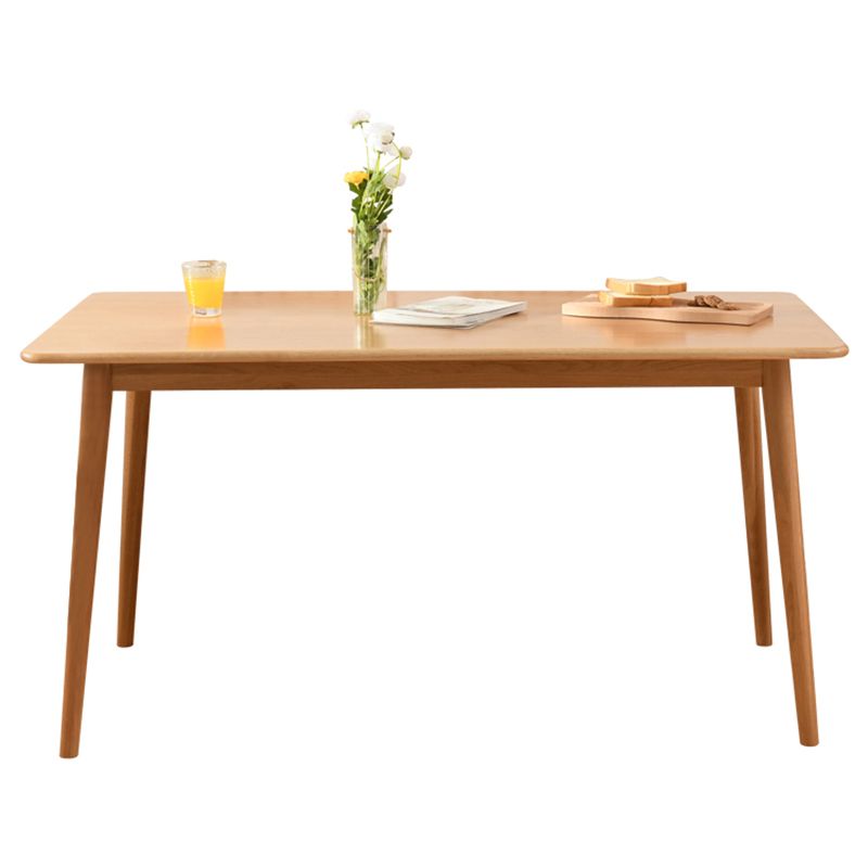 Rectangle Oak Wood Dining Table Modern Table in Nature with Double Pedestal