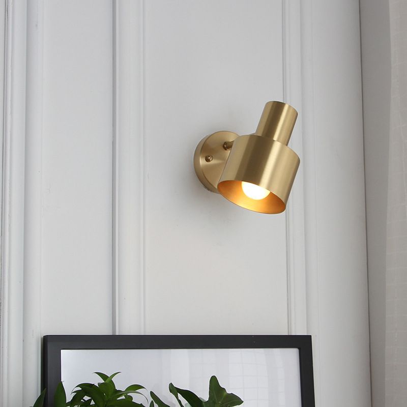 Gold 1 Light Wall Light Post-Modern Minimalist Metal Cylindrical Wall Light for Living Room