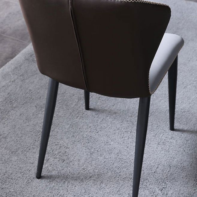 Silla lateral interior industrial Wingback Silla de comedor tapizada de metal