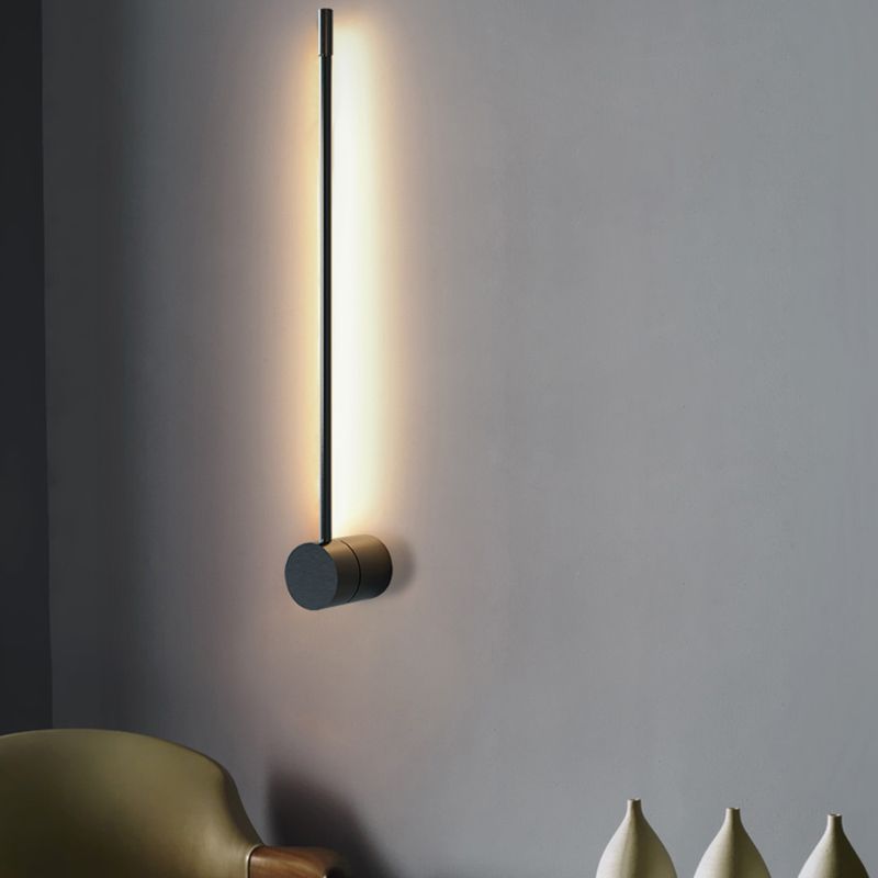 Linear Shade Metal Wall Sconce Modern Style 2- Lights Wall Mount Light Fixture in Black