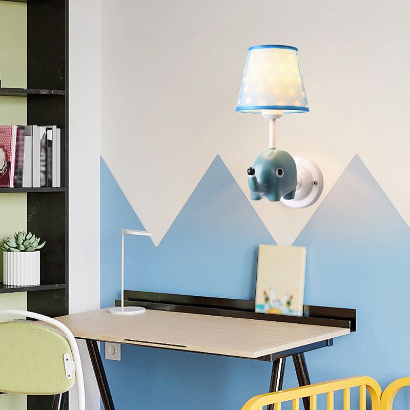 Nordic Style Wall Light Fabric Shade Wall Lamp for Children's Room (Included Doll)