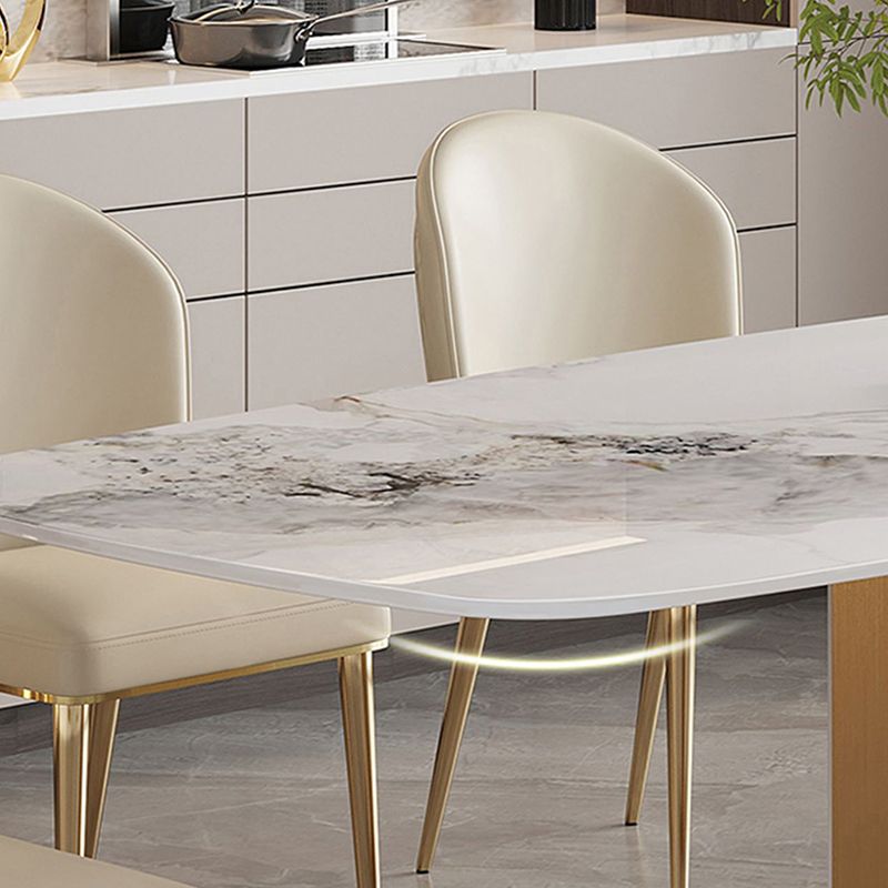 Luxurious Sintered Stone Top Dining Set Rectangle 1/4/5/6/7 Pieces Dining Room Table Set