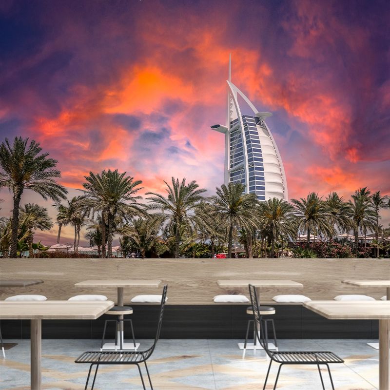 Modern Style City Mural Stain Resistant Wall Art for Living Room, Made to Measure