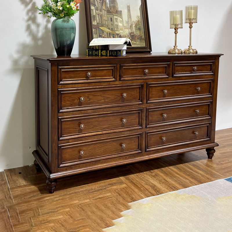 Brown Storage Chest Dresser Modern Storage Chest with Drawers