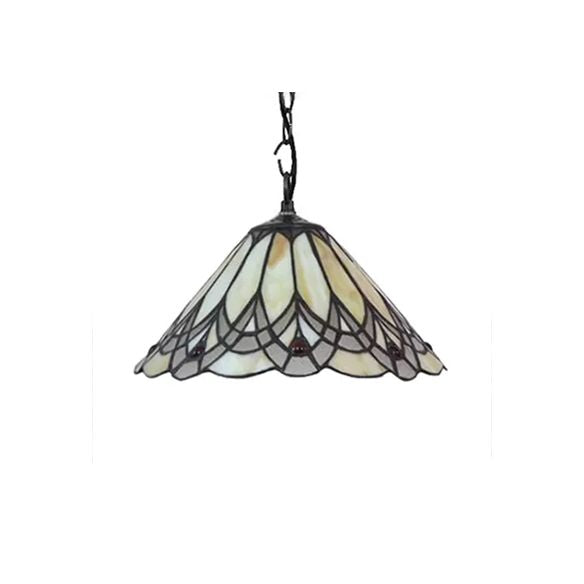Kitchen Pendant Lights Stained Glass with Adjustable Chains Tiffany Cone Ceiling Fixture