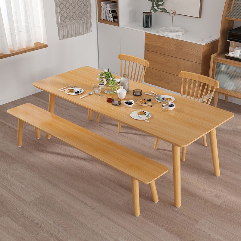 Solid Wood Dining Set 1/4/5 Pcs Rectangle Dining Table with Slat Back Chairs