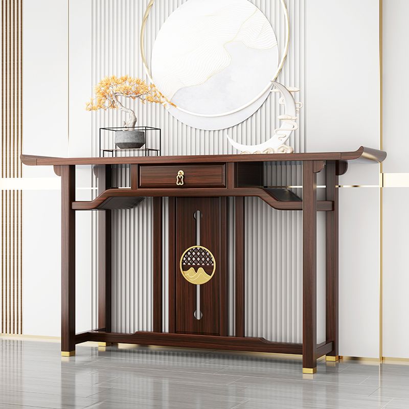 Rectangle Shape Contemporary Console Table Brown Console Sofa Table for Hall