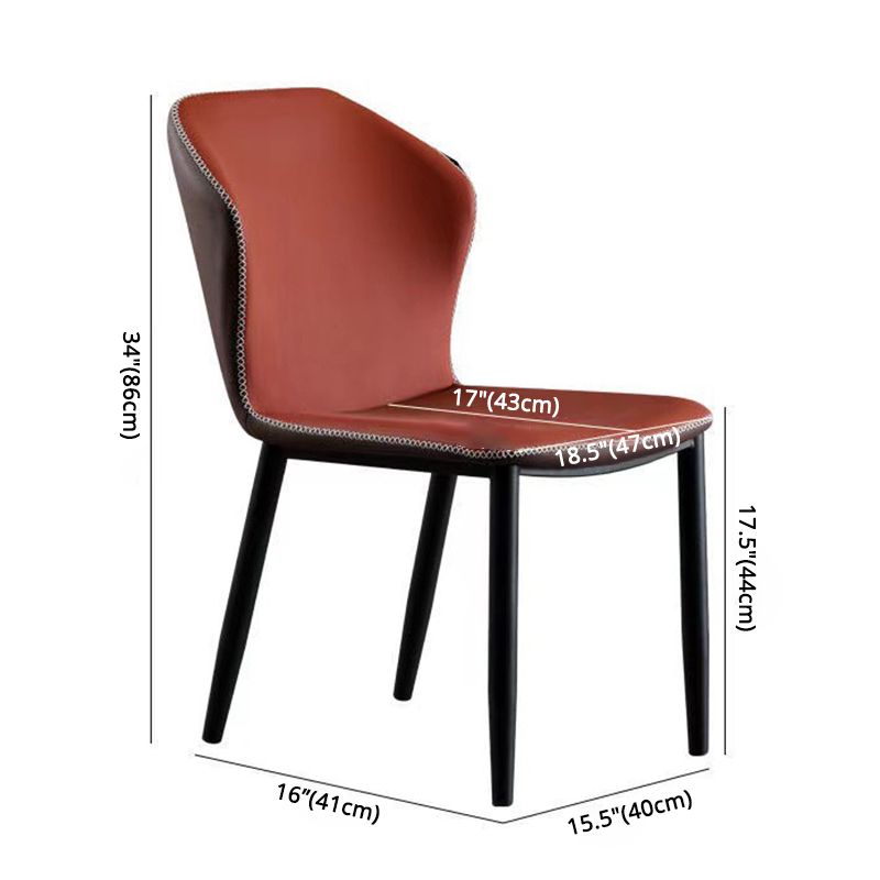 Chaise d'appoint de maison scandinave, chaise d'intérieur à oreilles en métal, sans accoudoirs, pour salle à manger