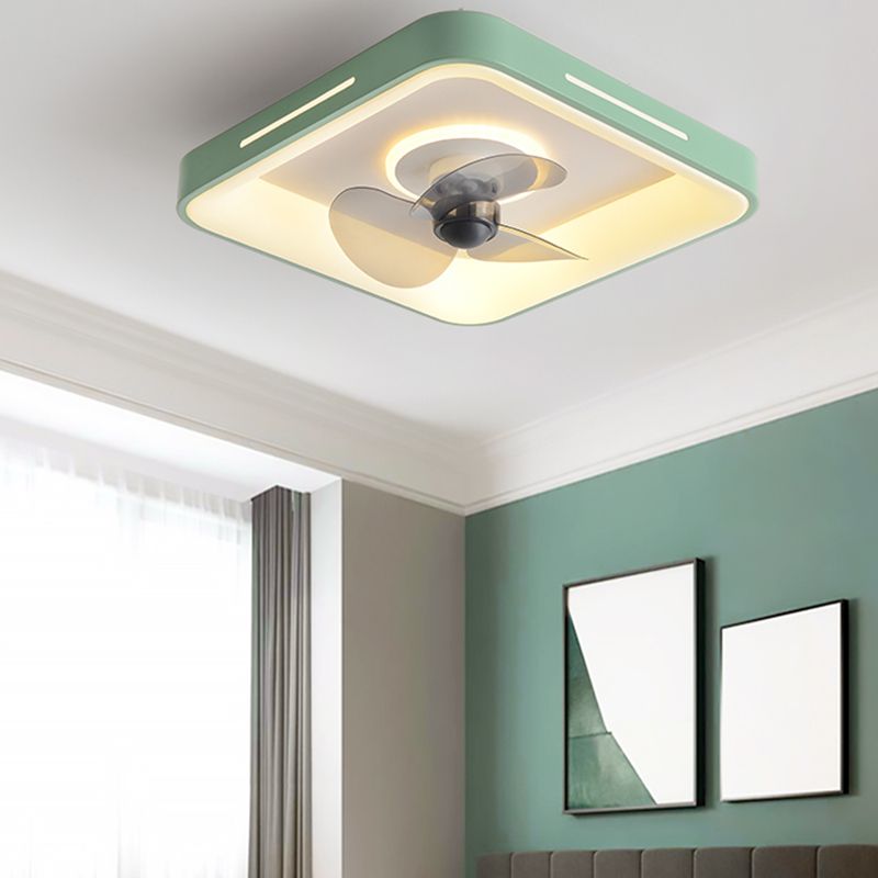 Modern Style Geometry Ceiling Fan Lights Metal 2 Light LED Flush Lights