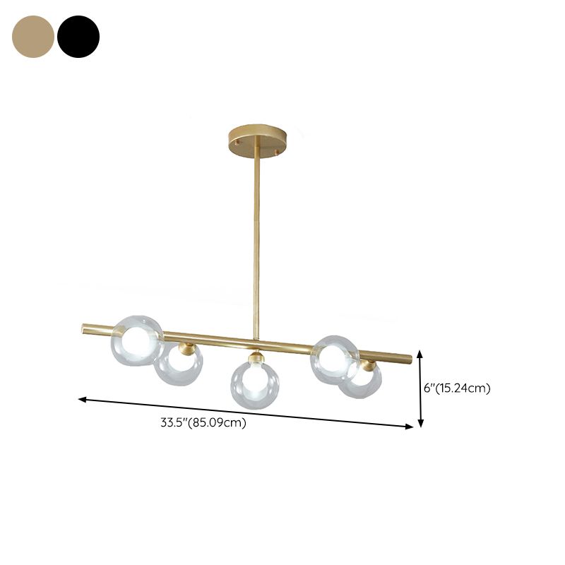 Glass Linear Island Lighting Simplicity Pendant Light Fixture for Dining Room